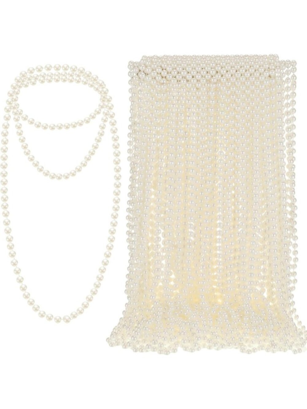 200 Pcs Ivory Pearl Necklaces Bulk - 7mm Beaded Jewelry for Women, 31 Inch